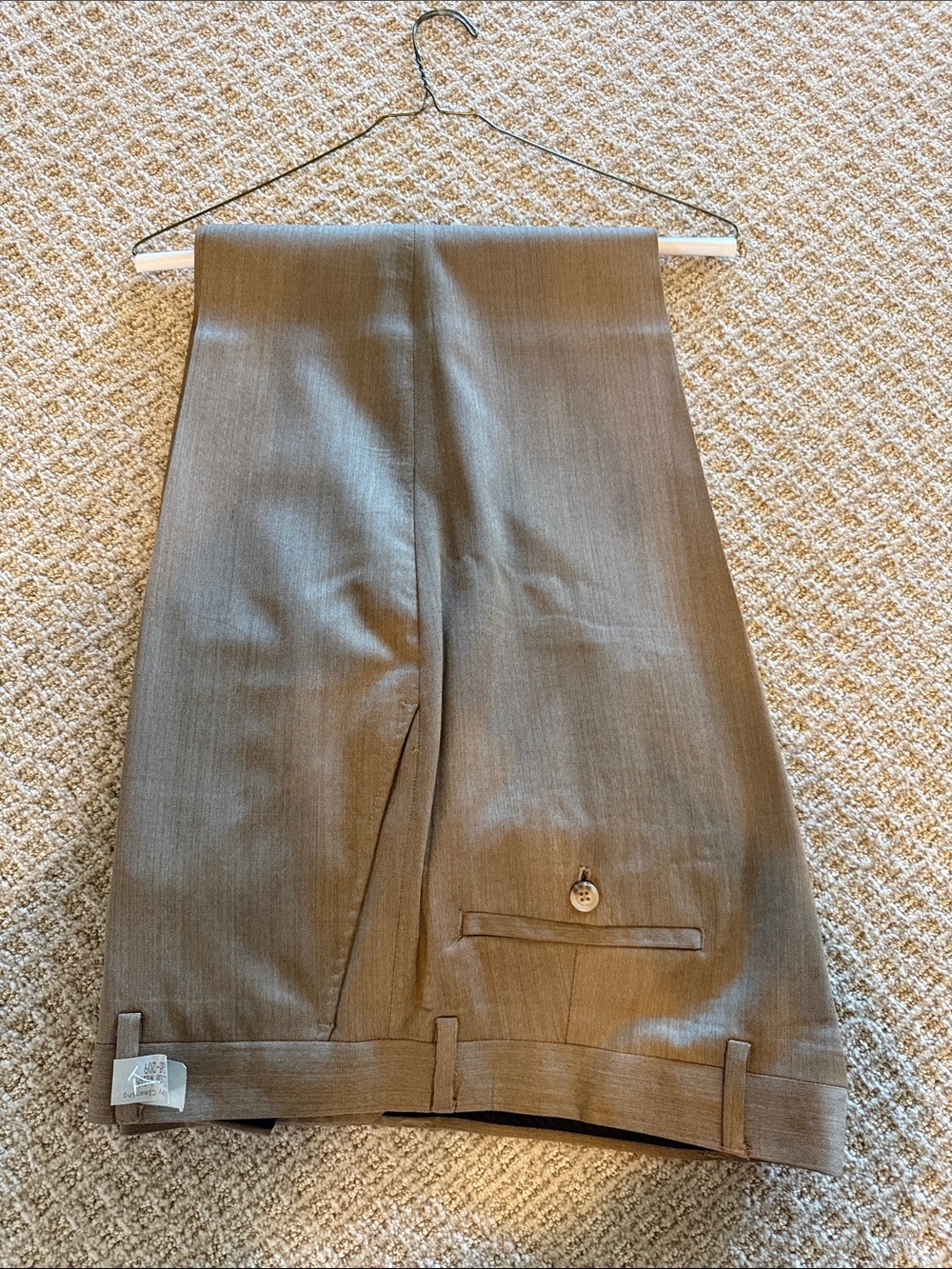 Men’s Ballin Rendezvous dress pants tan flat front sz 35 waist 30” inseam